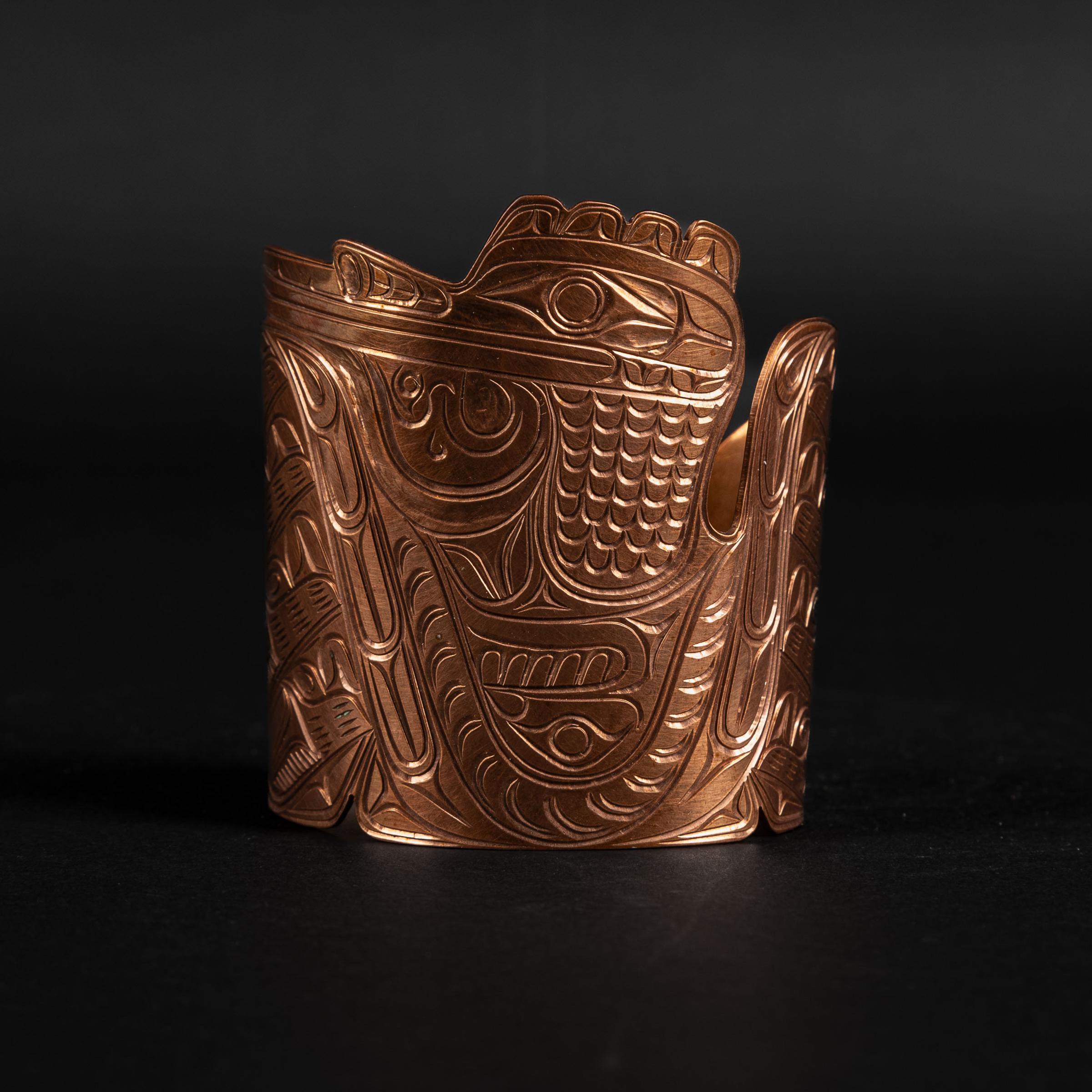 Patrick Seaweed - A Copper Cuff With Cormorant Design