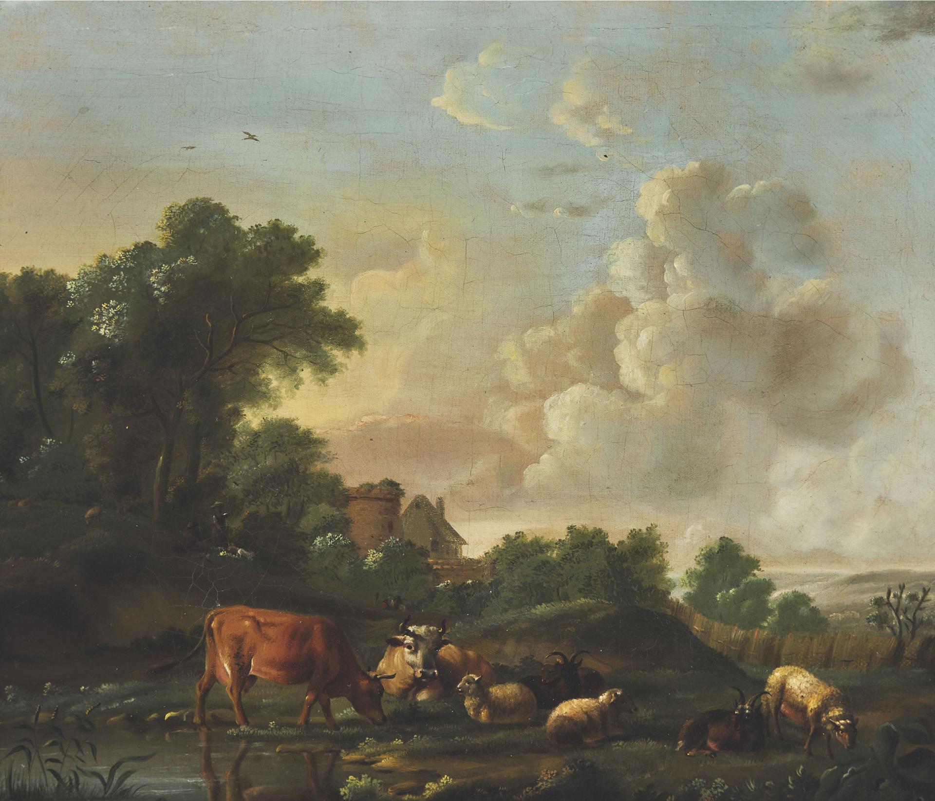 Balthasar Paul Ommeganck - Pastoral Landscape With Cows And Sheep