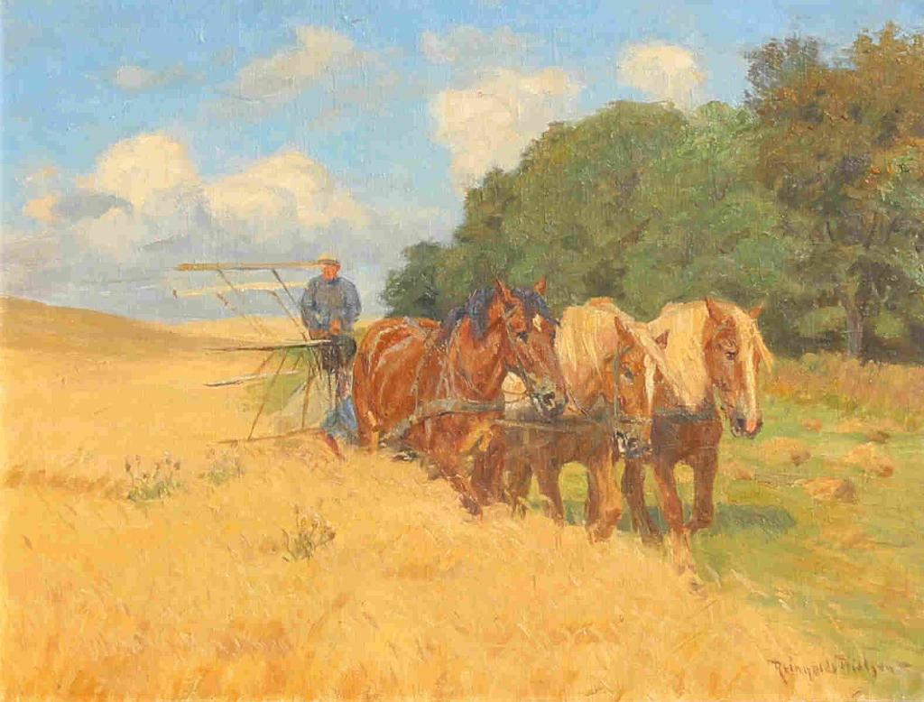 Rheinholt Nielsen (1891-1984) - Combining With Horses