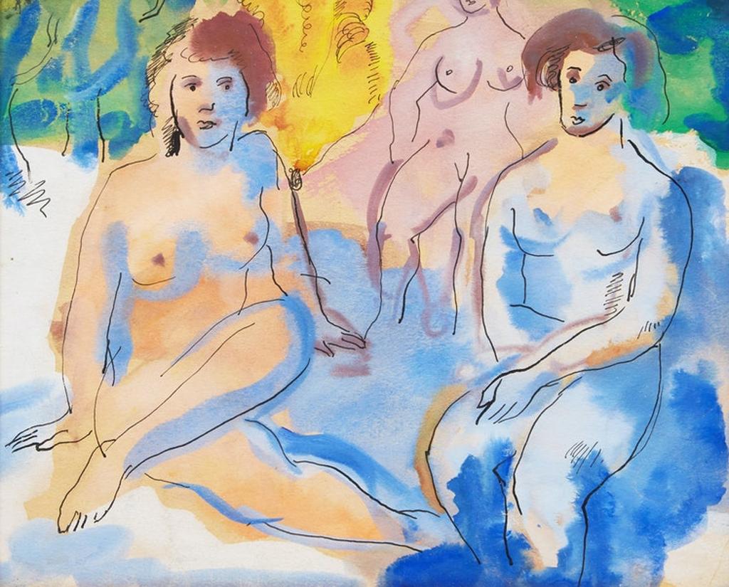 Marjorie (Jorie) Elizabeth Thurston Smith (1907-2005) - Three Nudes in a Landscape