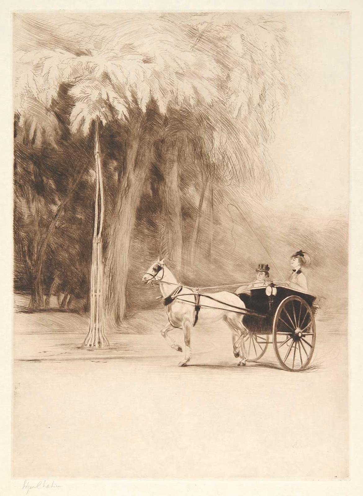 Edgar Chahine (1874-1947) - Untitled - Ride in the Park