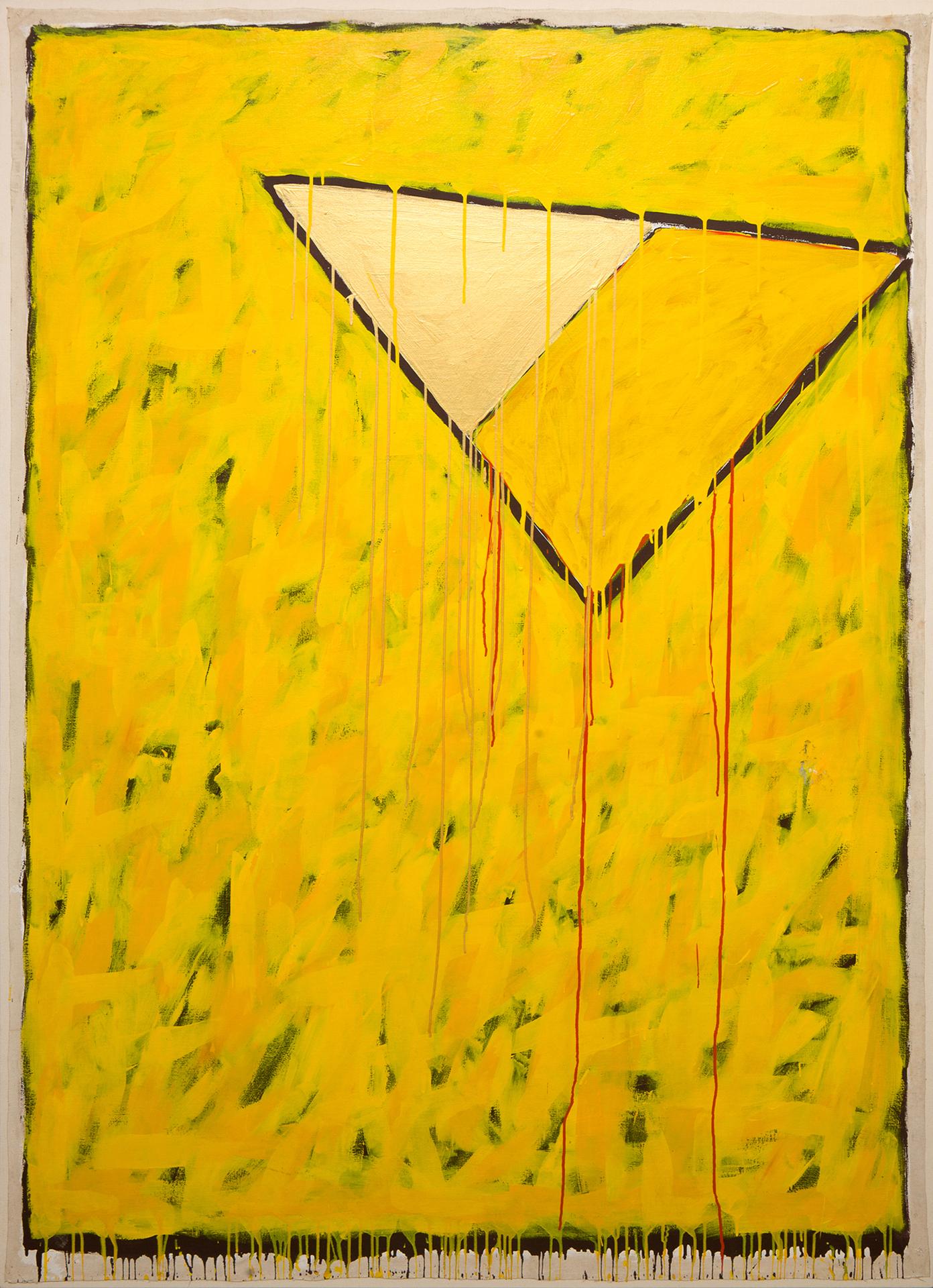 Serge Lemoyne (1941-1998) - Triangle jaune, or, jaune, 1982