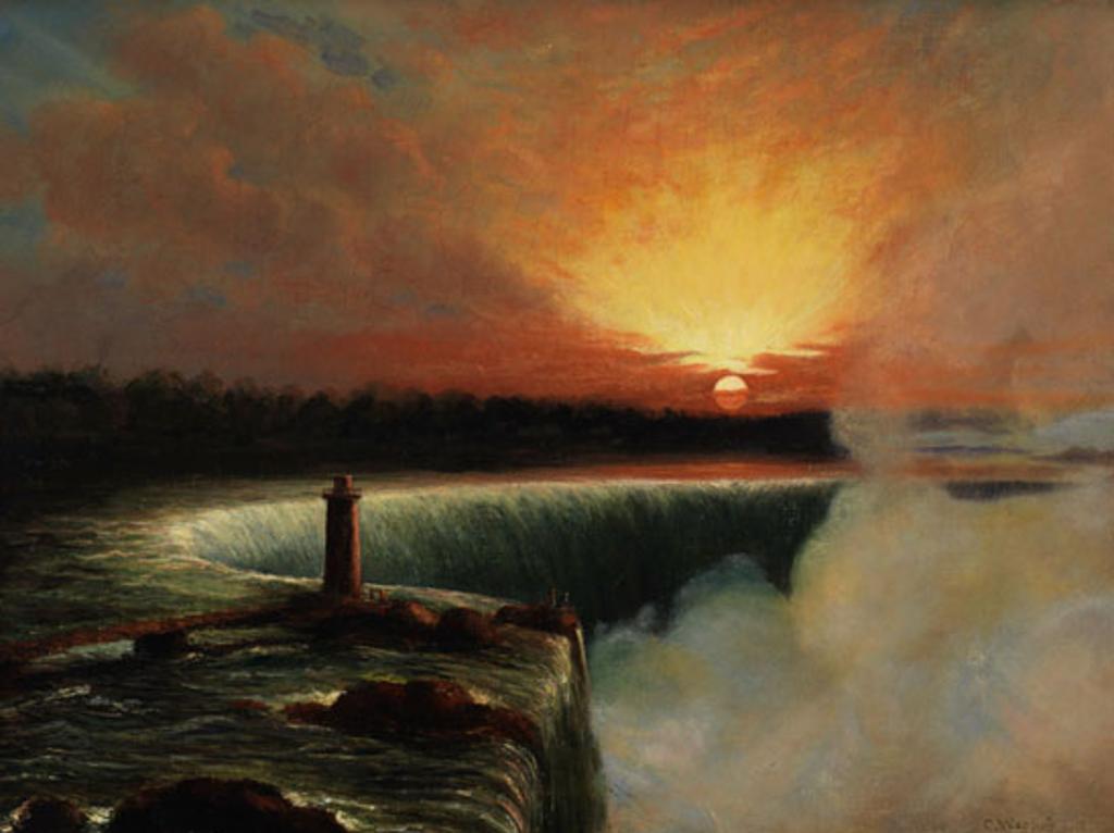 Cornelius David Krieghoff (1815-1872) - Niagara Falls at Sunset