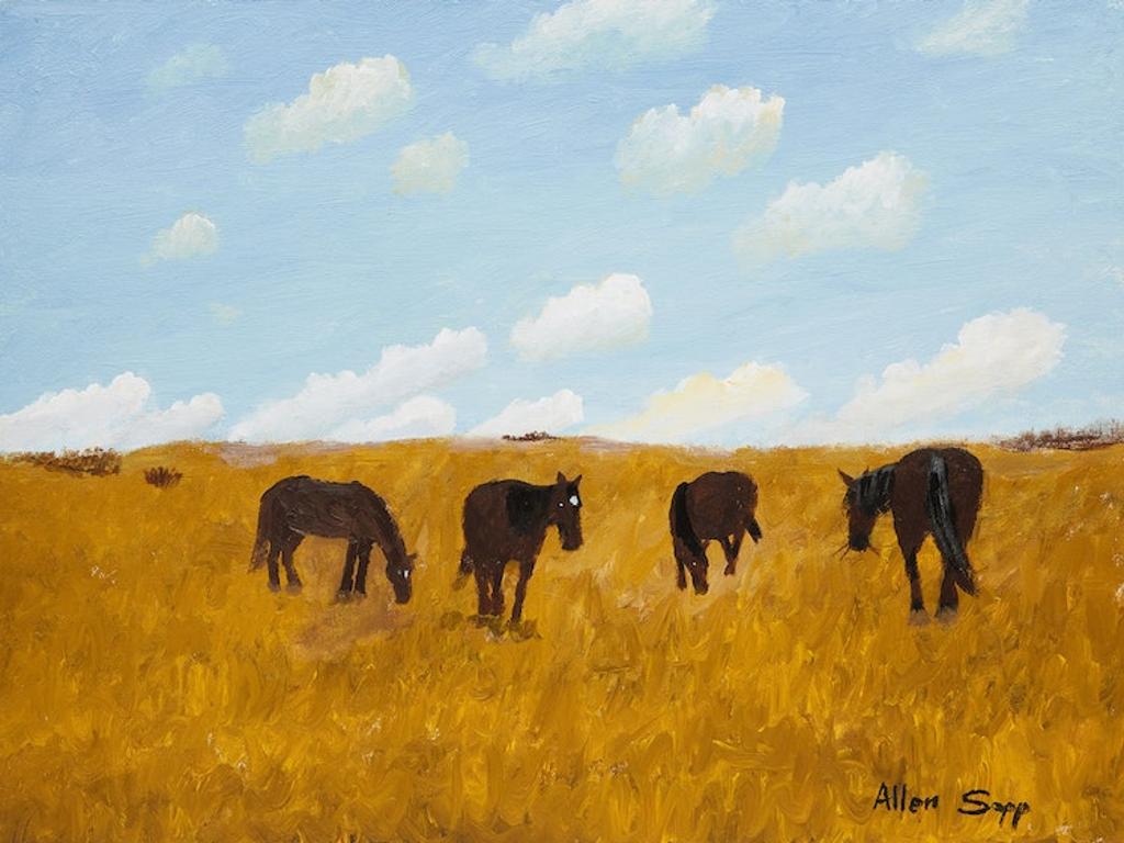 Allen Fredrick Sapp (1929-2015) - Horses in the Field