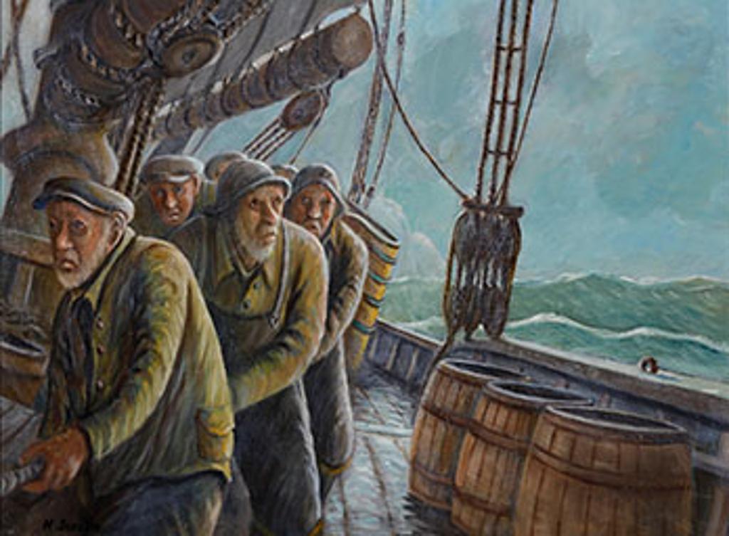 Nelson Surette (1920-2004) - Hauling in the Mains'l (03793/A90-052)