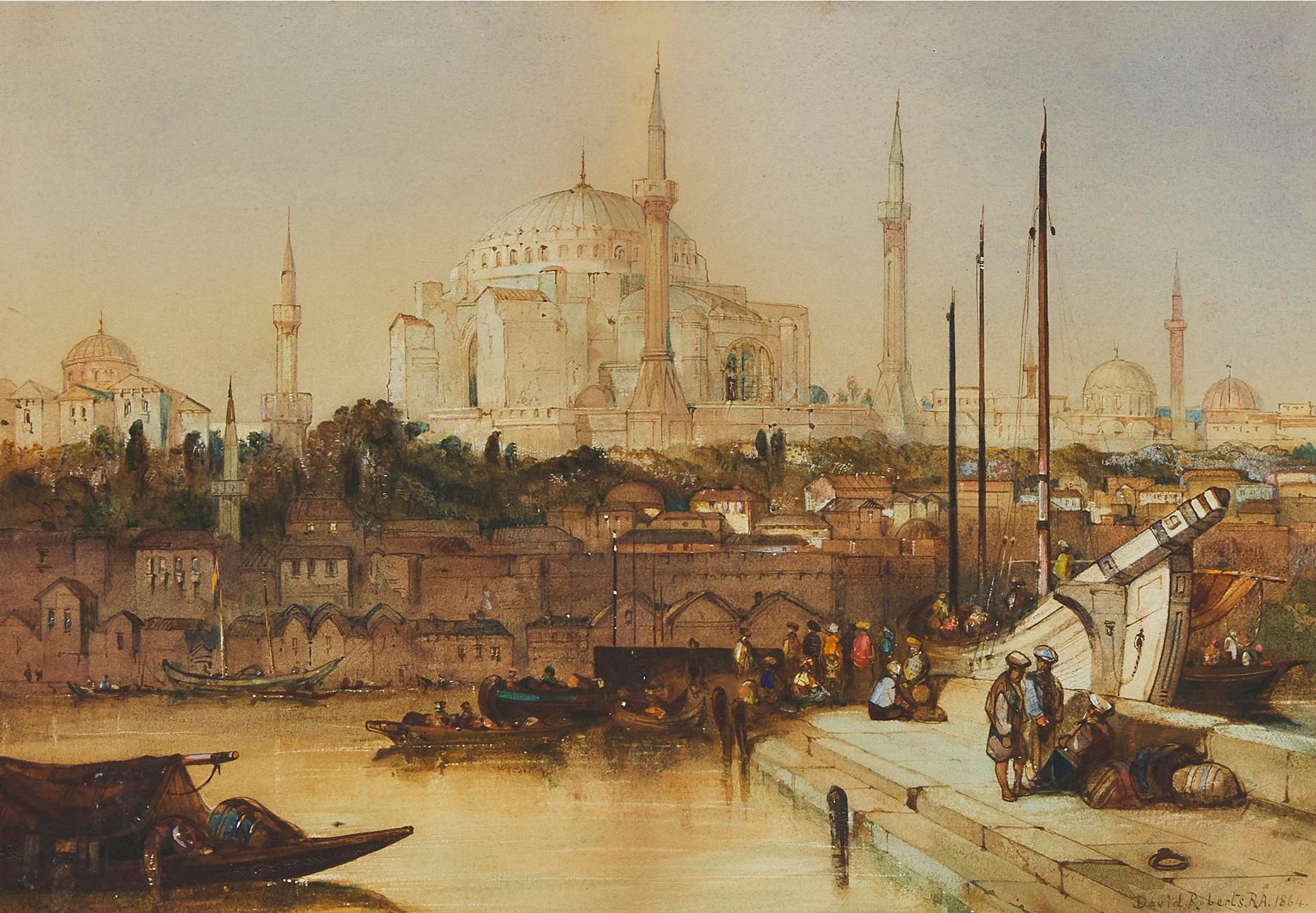 Follower of David Roberts (1796) - St. Sophia From The Bosphorus, 1864