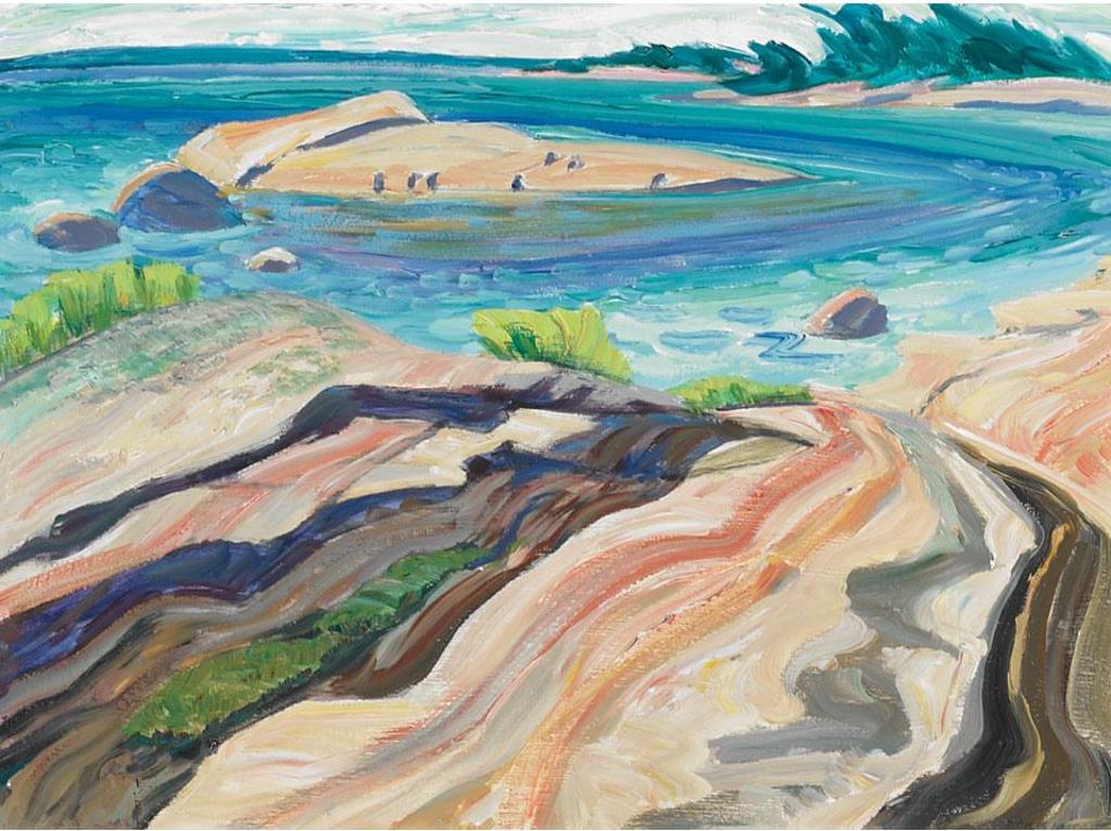Doris Jean McCarthy (1910-2010) - Gulf Rocks With Gulls, 1971
