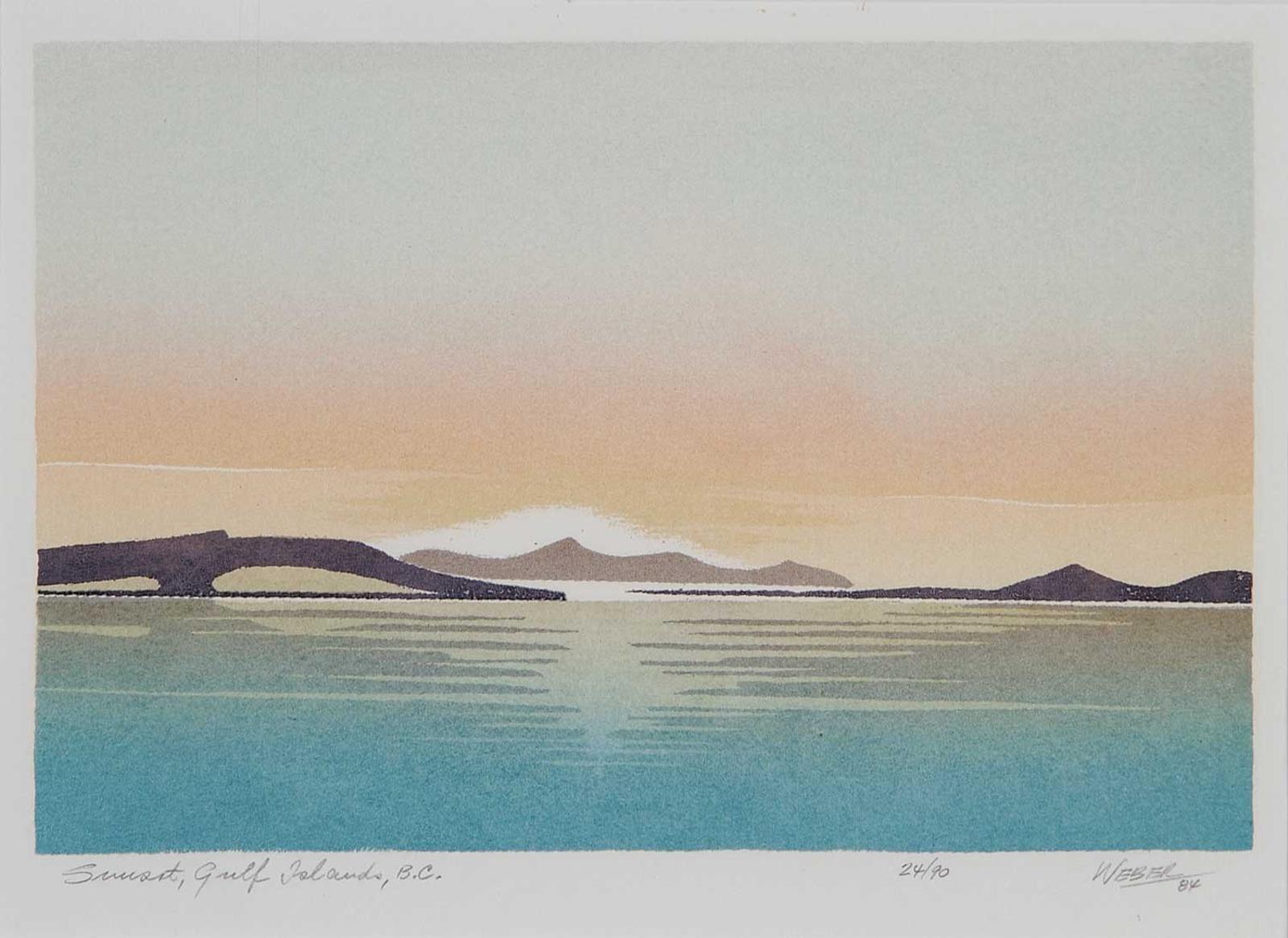 George Weber (1907-2002) - Sunset, Gulf Islands, B.C.  #24/90