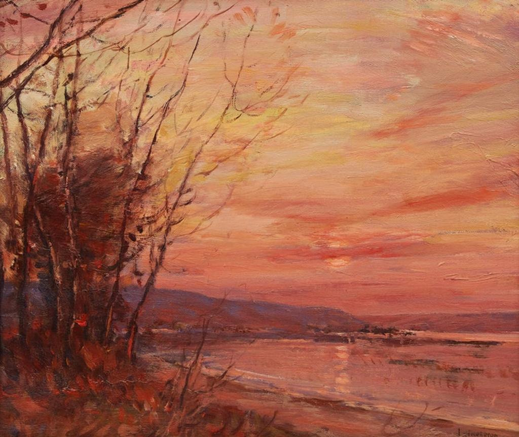 James Henderson (1871-1951) - Sunset, Head of the Lakes Qu'Appelle Valley