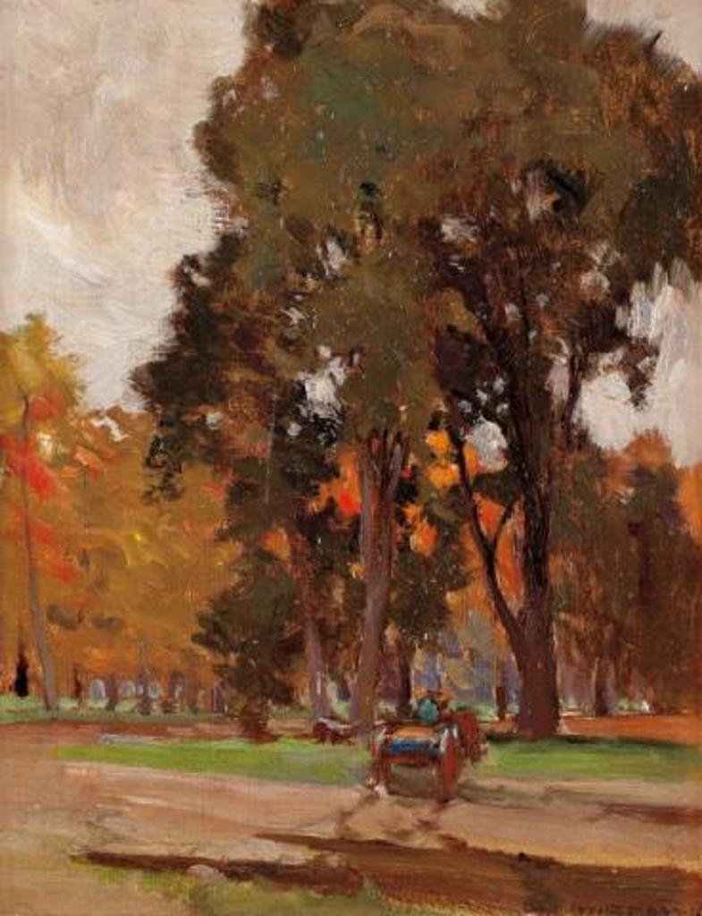 John William (J.W.) Beatty (1869-1941) - Horse & Cart in a Park