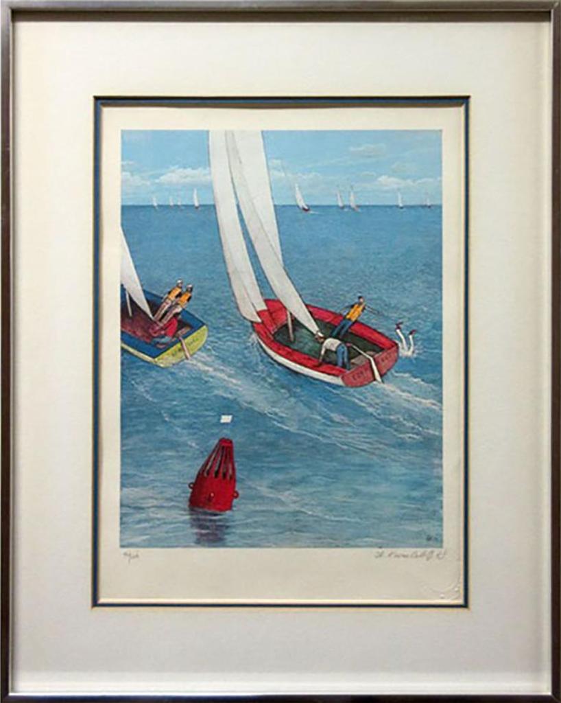 William Kurelek (1927-1977) - Boat Race (From The Sports Folio, 1977)