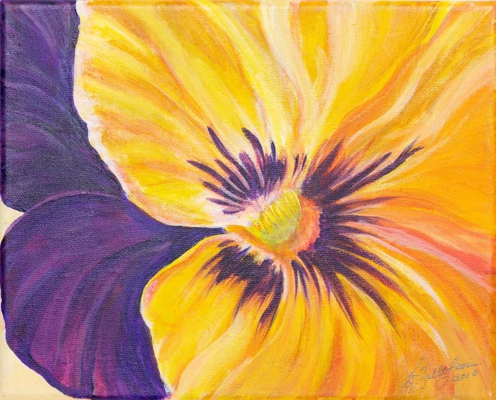 Pansy - acrylic painting - painted by Brenda Tollefson in 2010