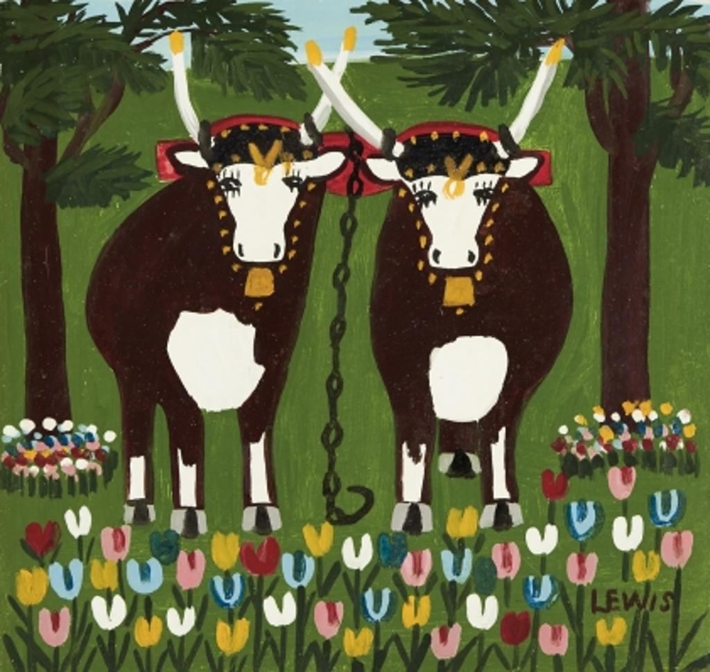 Maud Kathleen Lewis (1903-1970) - Oxen in Spring