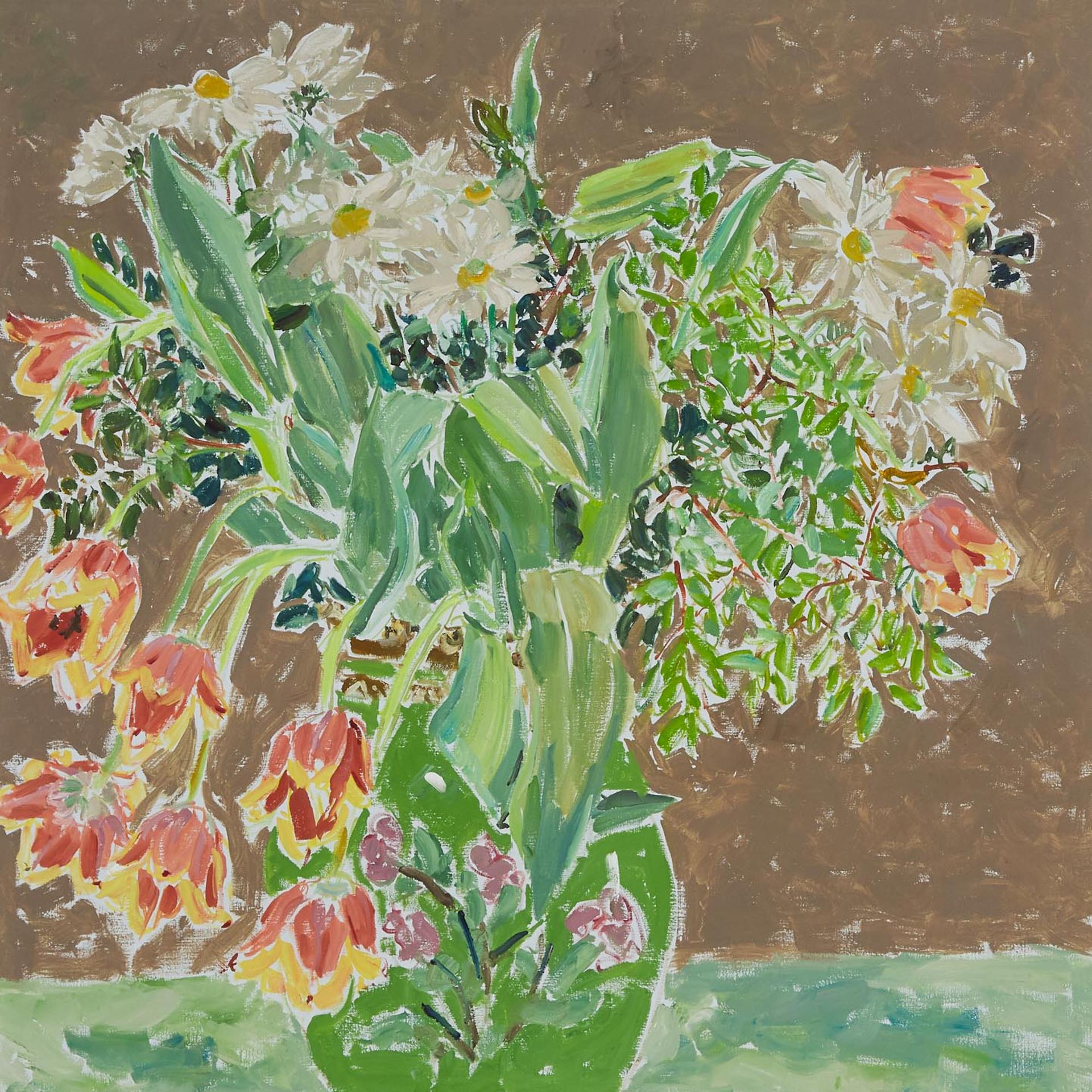 Dorothy Elsie Knowles (1927-2001) - Chrysanthemums & Tulips, 1986