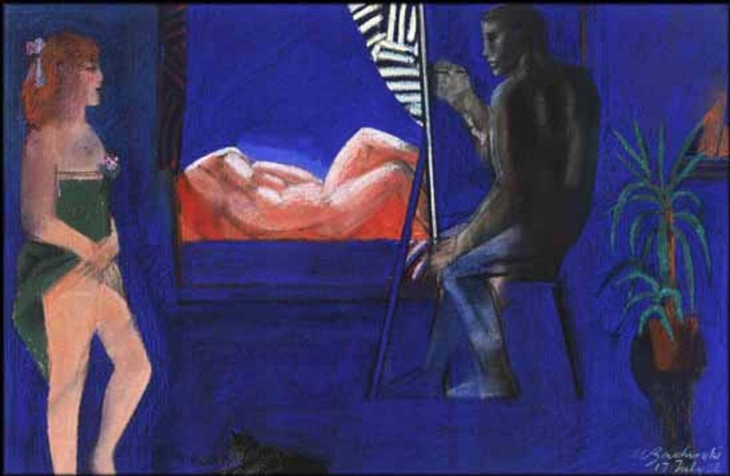 Walter Joseph Gerard Bachinski (1939) - Seated Artist with Red Headed Model