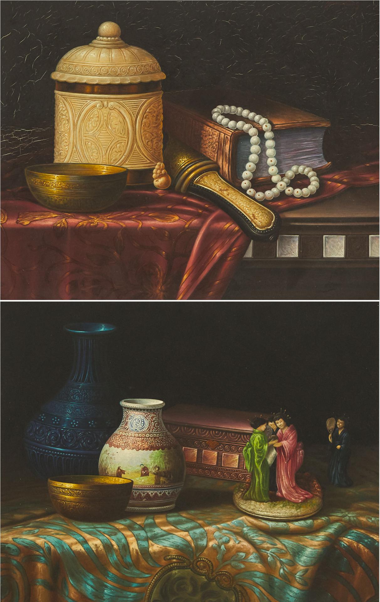 Professor Franz Nowak - Still Life With Pearls; Still Life With Japanese Figurines