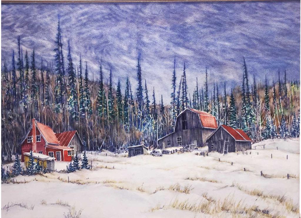 Lawrence Nickle (1931-2014) - Farm in winter