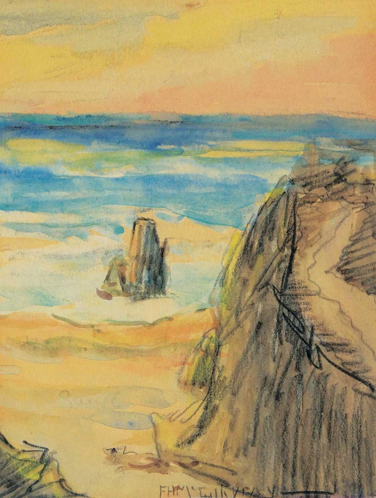 Florence Helena Mcgillivray (1864-1938) - Untitled - Coastal Rocks