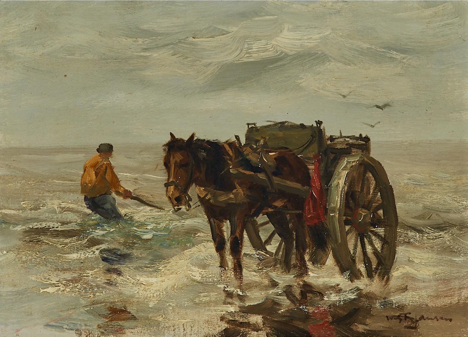 Willem George Frederik Jansen (1871-1949) - Schelpenvisser Op Het Strand (Shell Fishermen On The Beach)