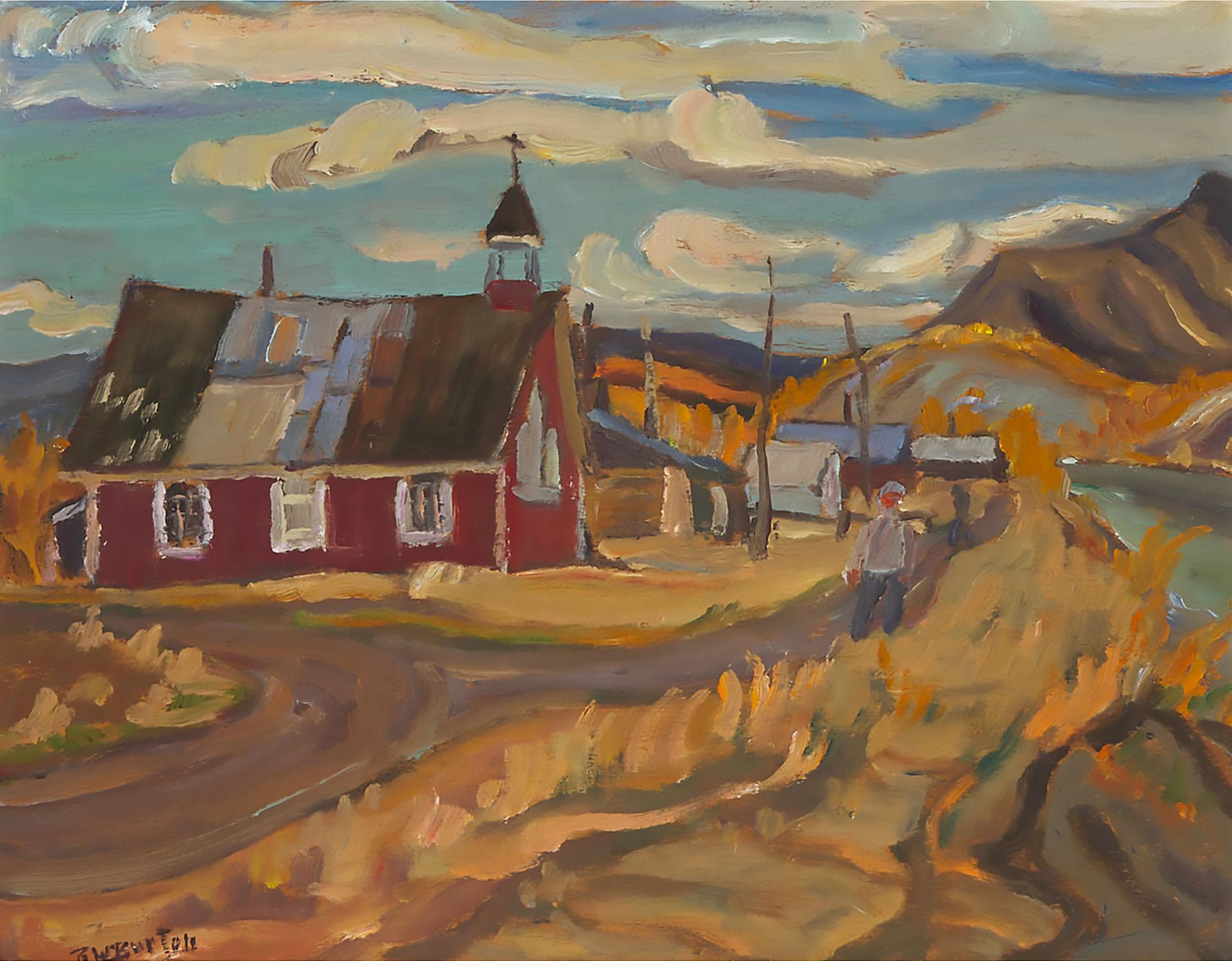 Ralph Wallace Burton (1905-1983) - Indian Church And Village Of Old Eagle, Alaska, 1964