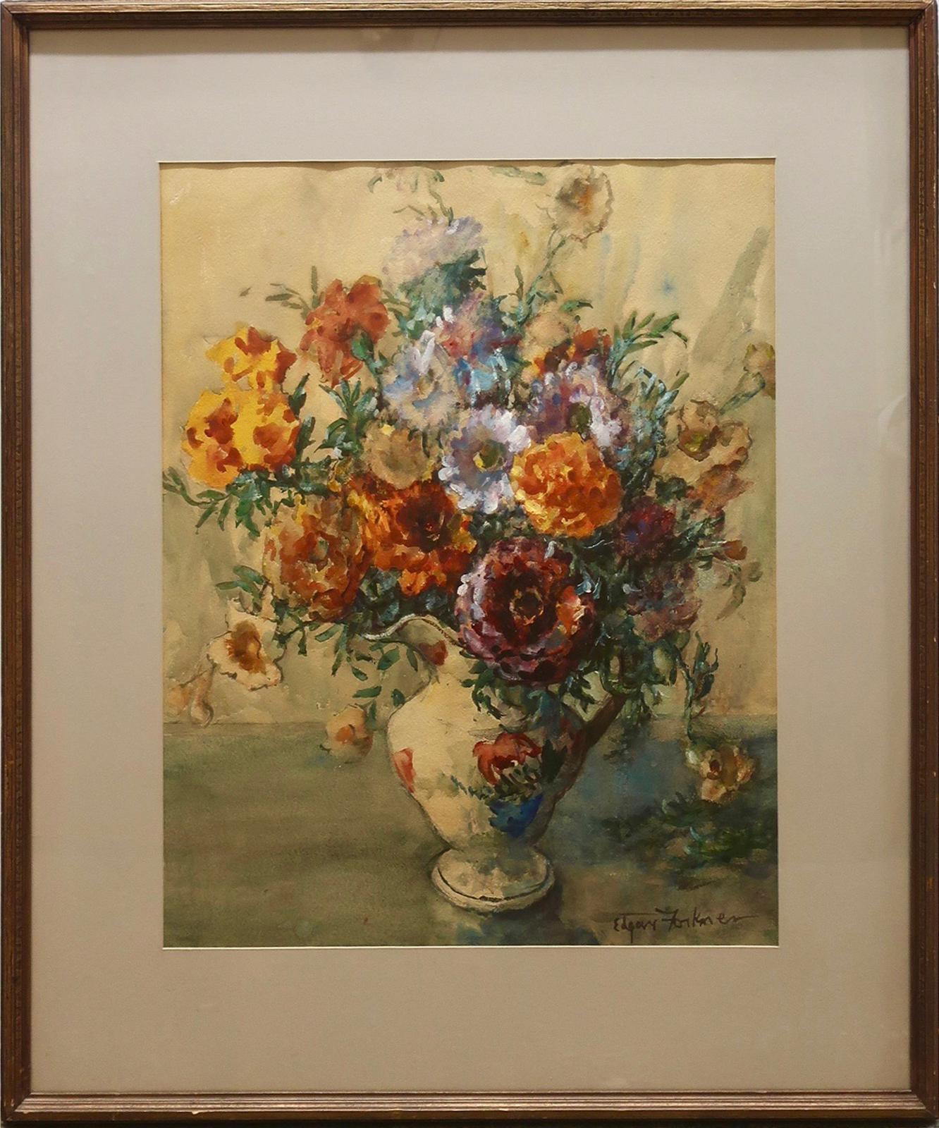 J. Edgar Forkner (1867-1945) - Still Life - Vase Of Mixed Flowers