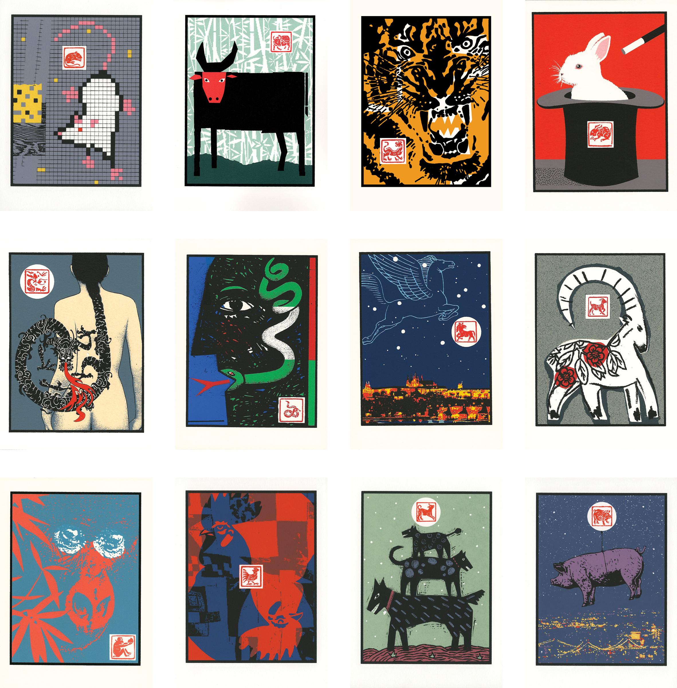 Andrew Valko (1957) - Set Of 12 Individual Prints Of The Animal Signs Of The Chinese Zodiac, 2011–2022