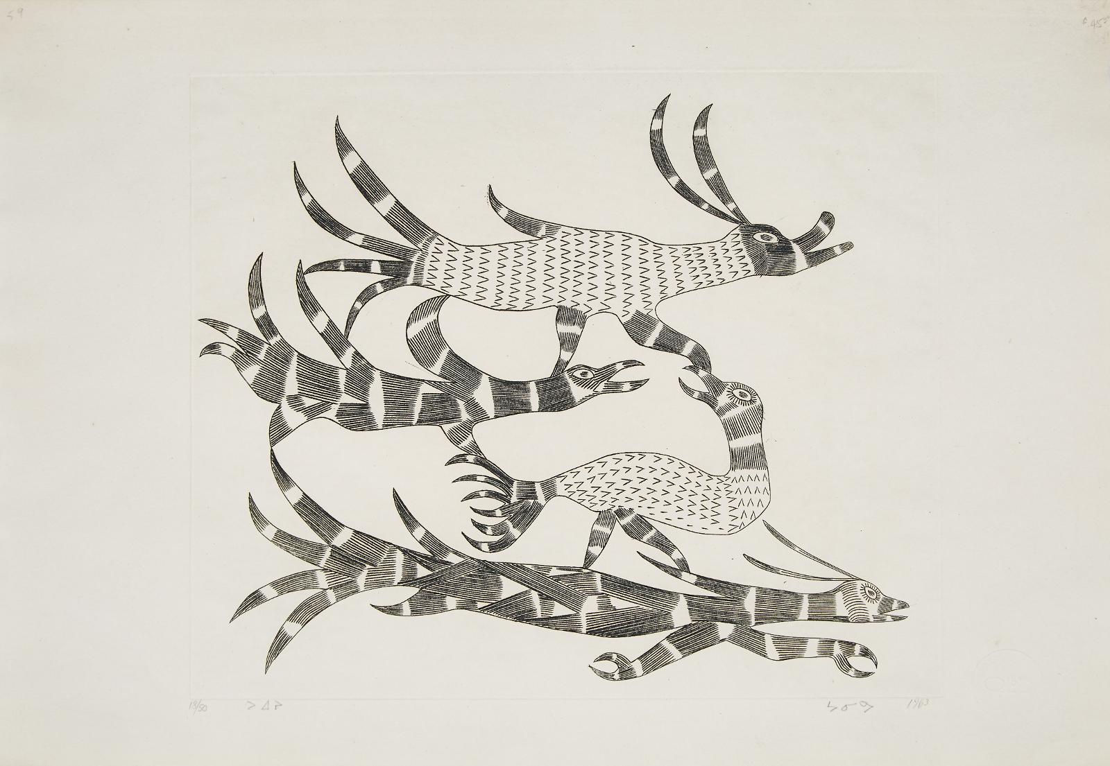 Johnniebo Ashevak (1923-1972) - Sea Beasts