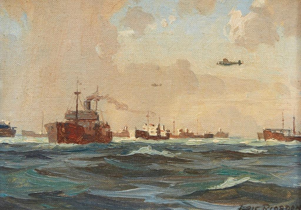Eric J.B. Riordon (1906-1948) - Convoy Forms Up Under Air-Cover