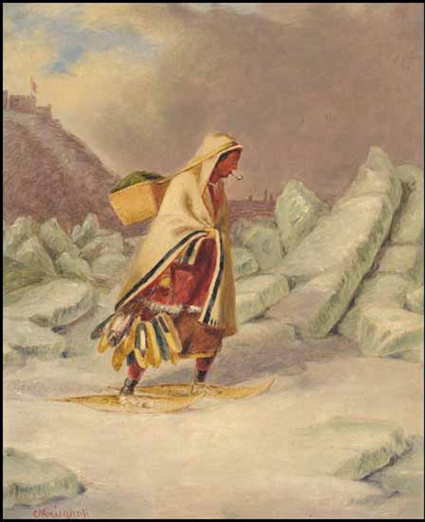 Cornelius David Krieghoff (1815-1872) - An Indian Mocassin Seller