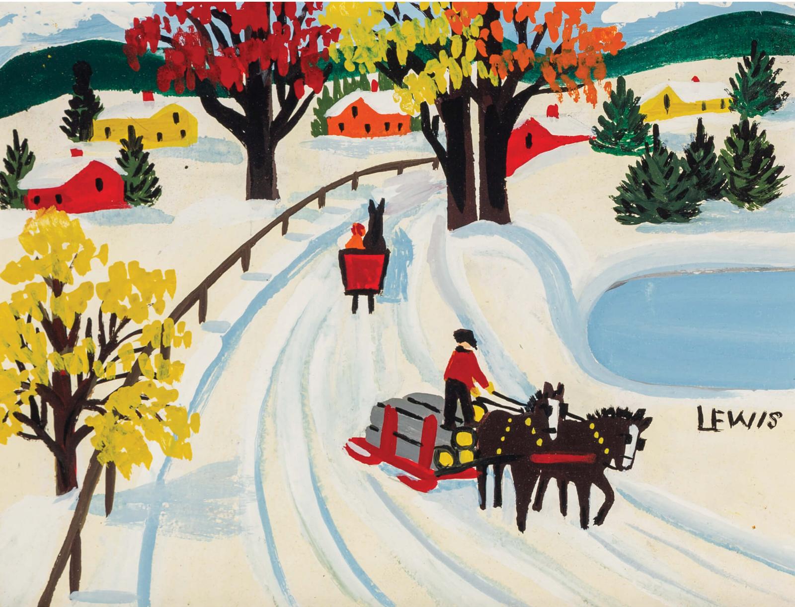 Maud Kathleen Lewis (1903-1970) - Winter Scene, C. 1960