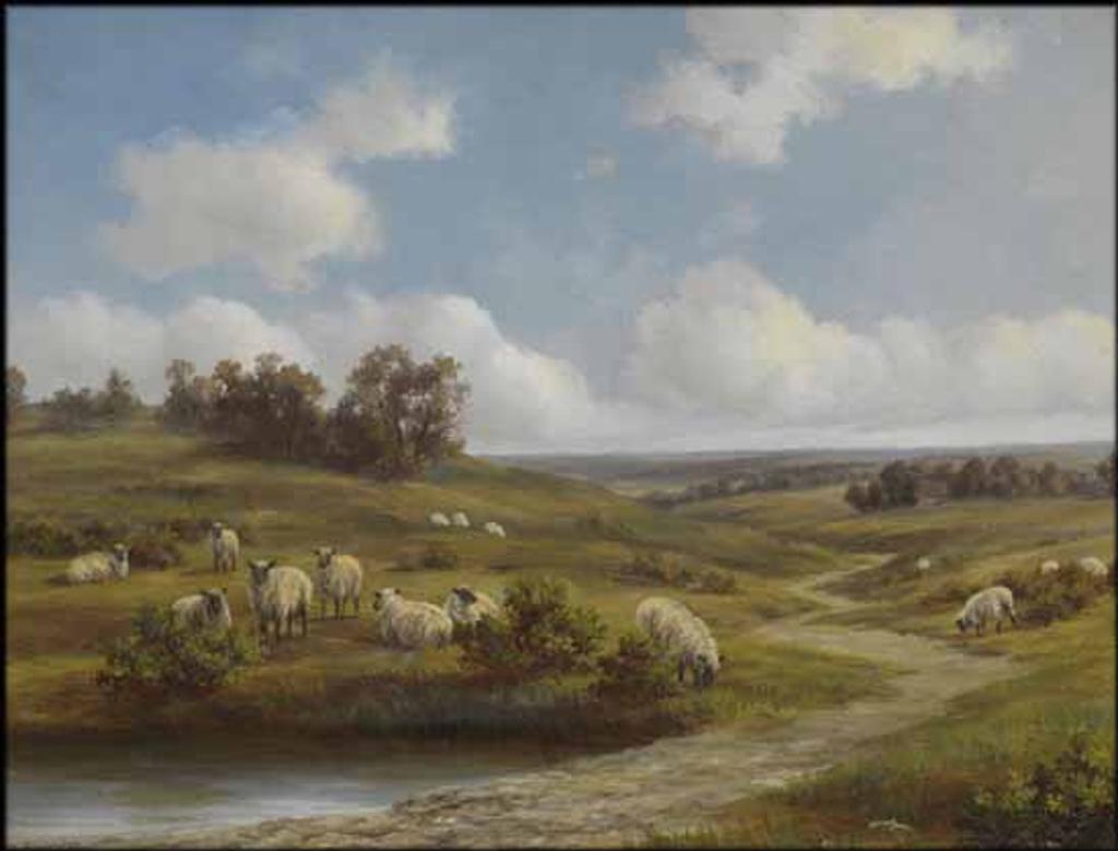 Henry Harold Vickers (1851-1918) - Sheep Pasture, Worcestershire, England