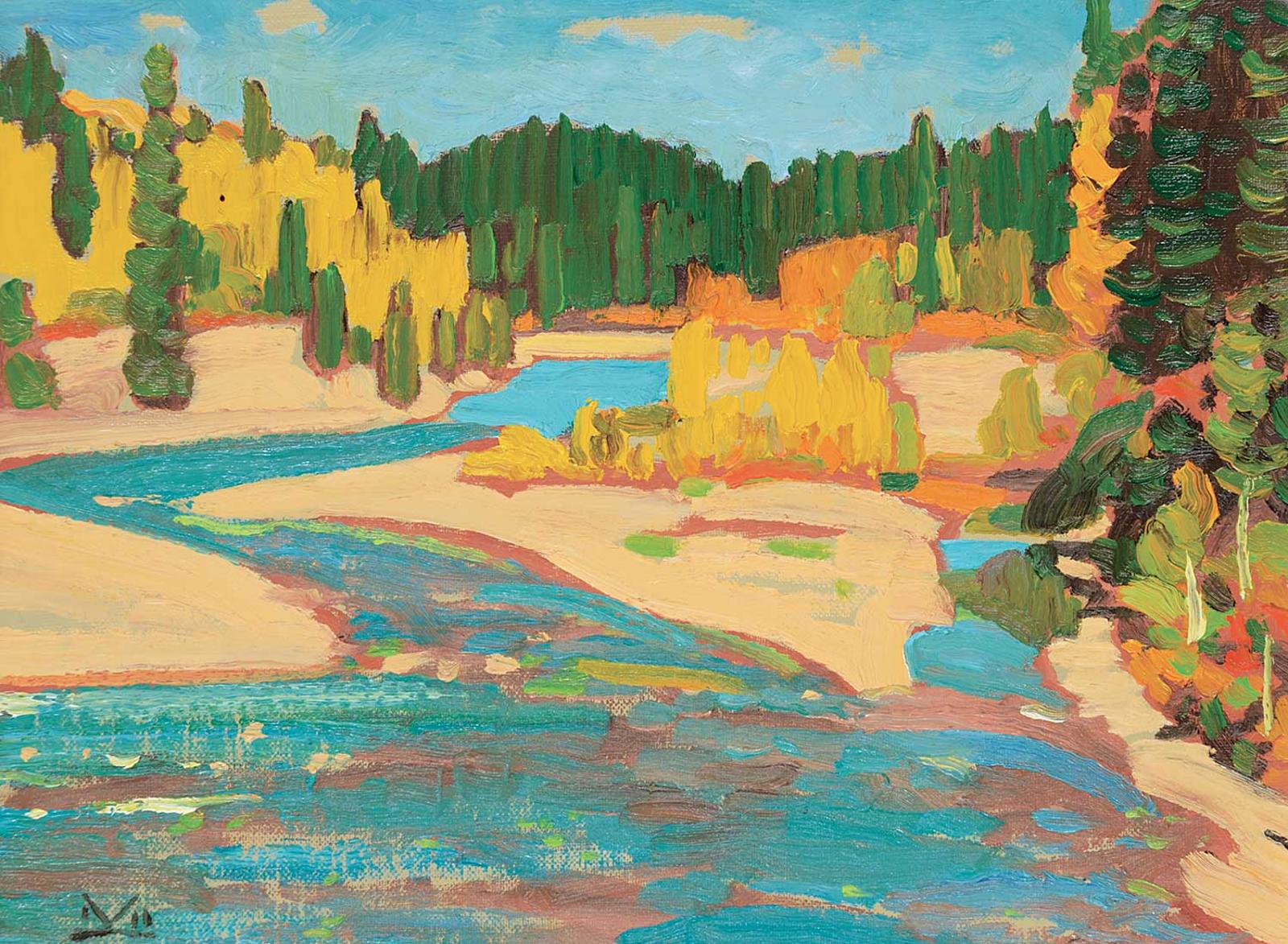 Illingworth Holey (Buck) Kerr (1905-1989) - Elbow River at Bragg Creek