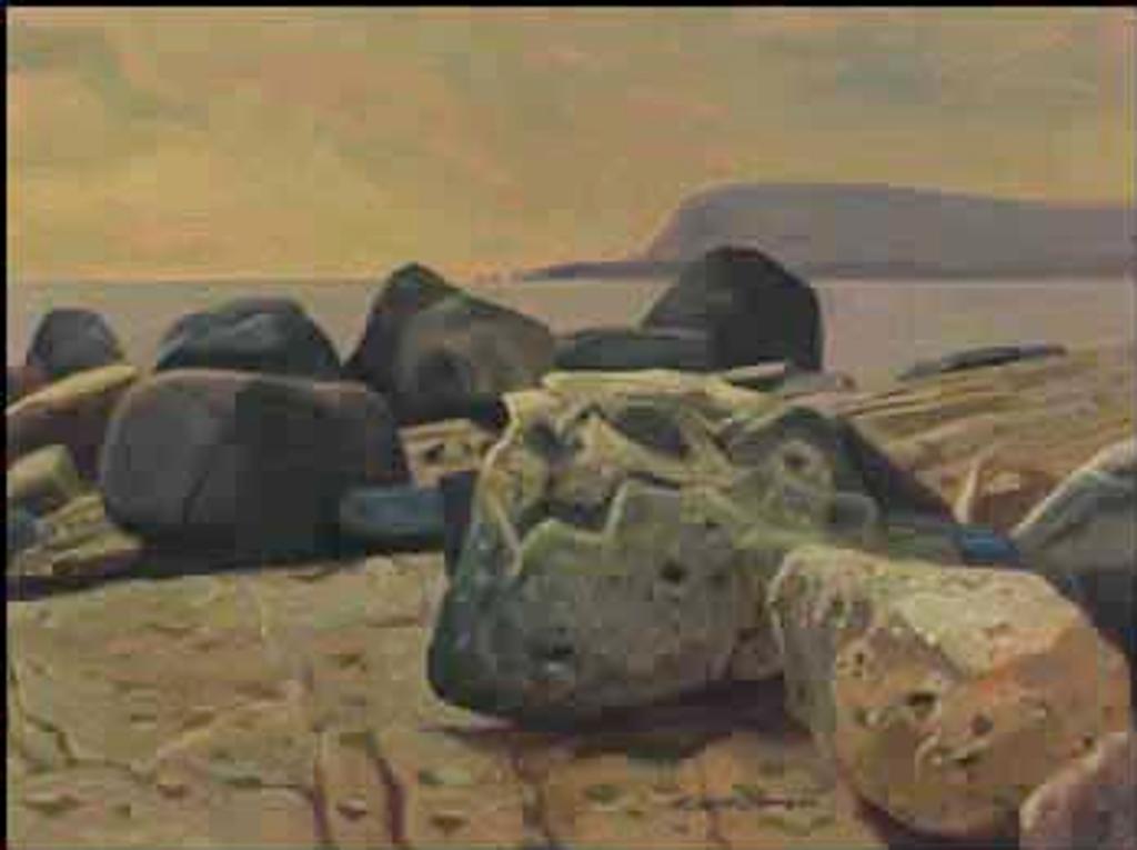 Charles Fraser Comfort (1900-1994) - Glacial Boulders on a Limestone Beach, Ingonish, Cape Breton