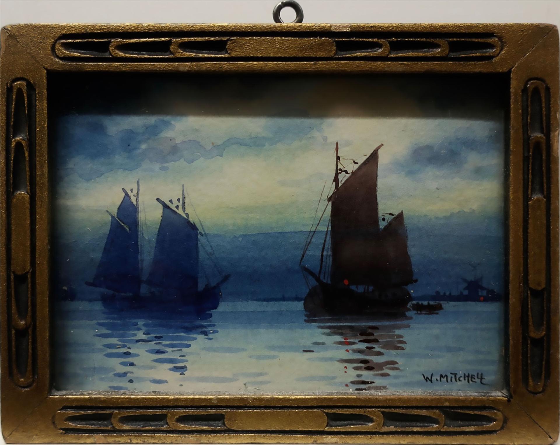 Willard Morse Mitchell (1879-1955) - In Harbour - Dutch Vessels
