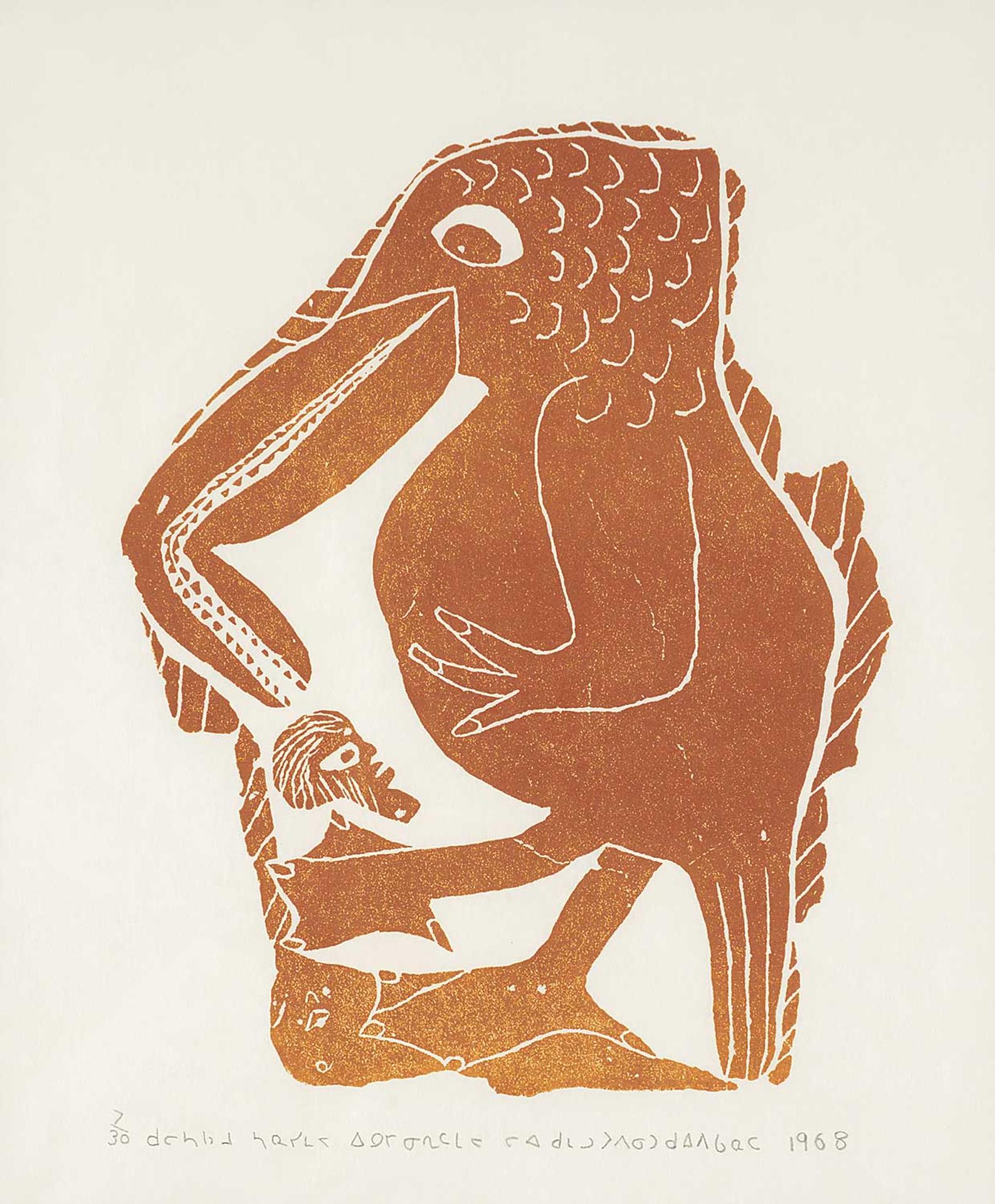 Leah Qumaluk (1934-1934) - Untitled - The Big Bird  #7/30