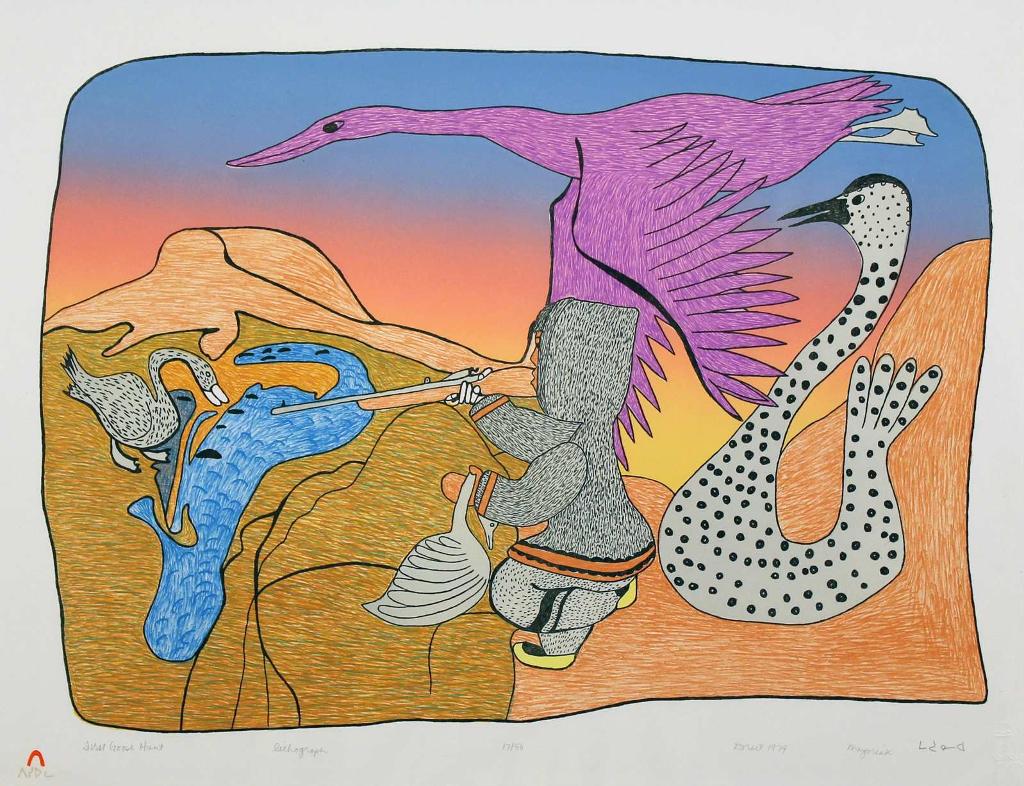 Mayureak Ashoona (1946) - First Goose Hunt; 1979