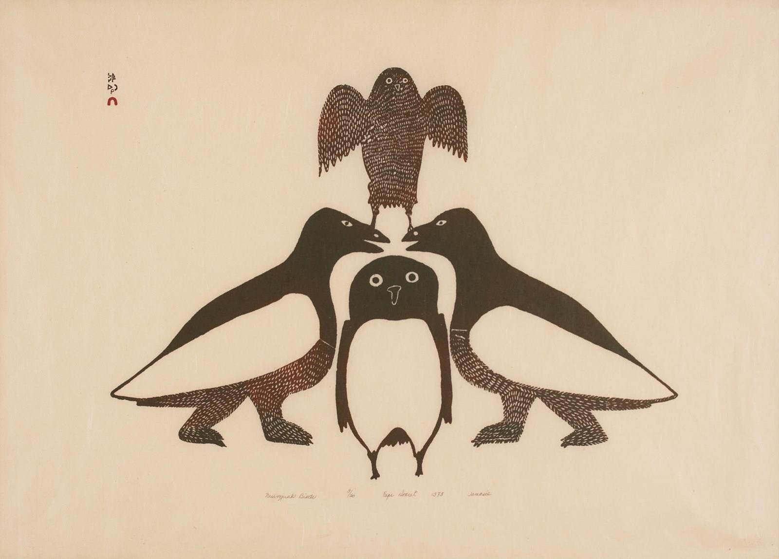 Jamasie Teevee (1910-1985) - Nuvoojuak Birds; 1973