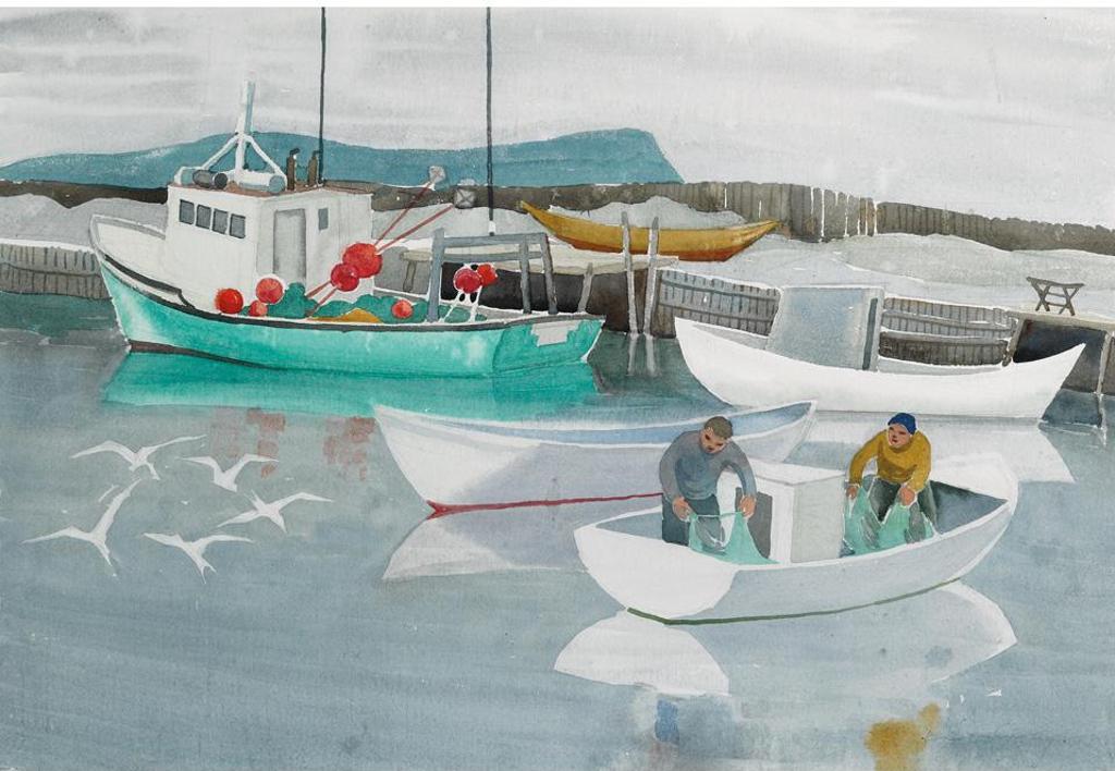 Doris Jean McCarthy (1910-2010) - Small Boats At Ferryland