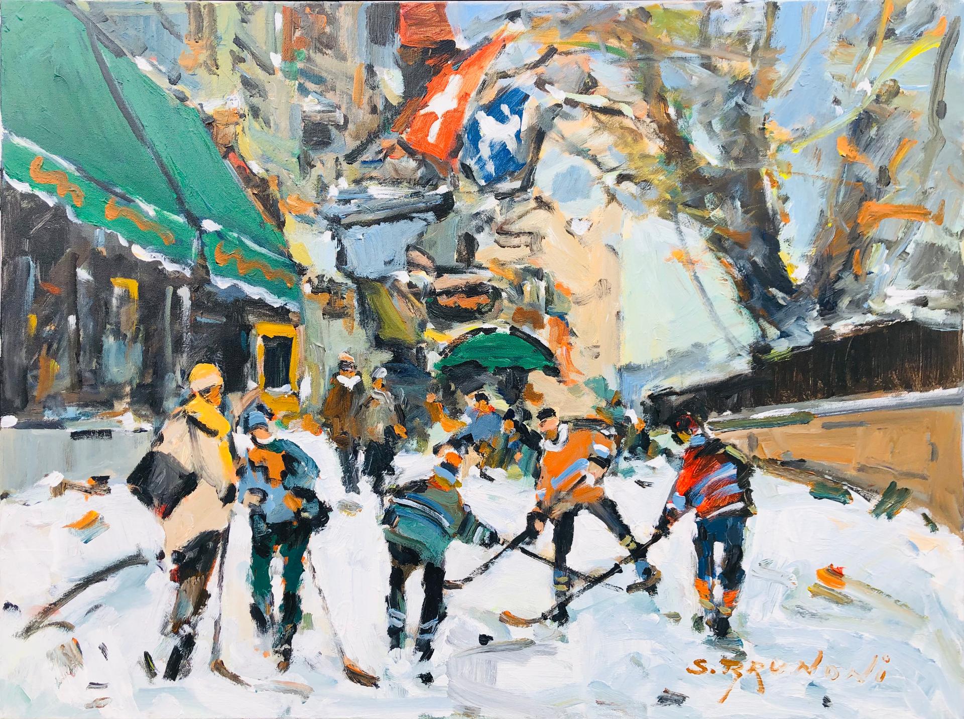 Serge Brunoni (1938-2020) - Hockey Street, Québec, rue Sainte-Anne!, N. D.