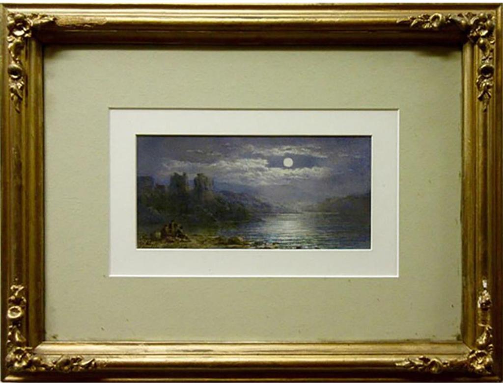 George Harlow White (1817-1888) - Three Figures On Shore Under Moonlight