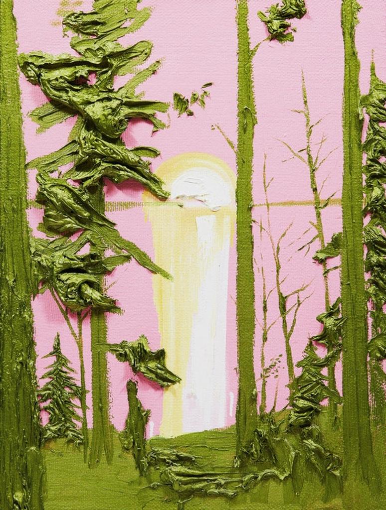 Kim Dorland (1974) - Untitled (Pink and Green Sunset)