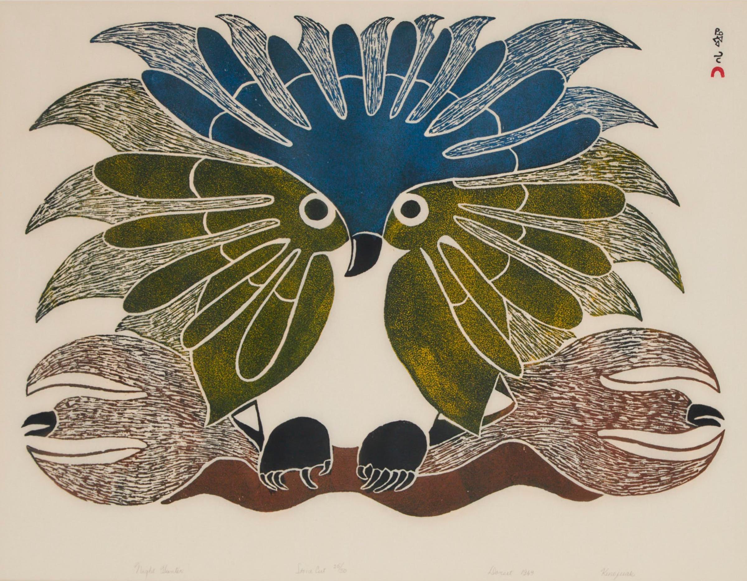 Kenojuak Ashevak (1927-2013) - Night Hunter, 1969