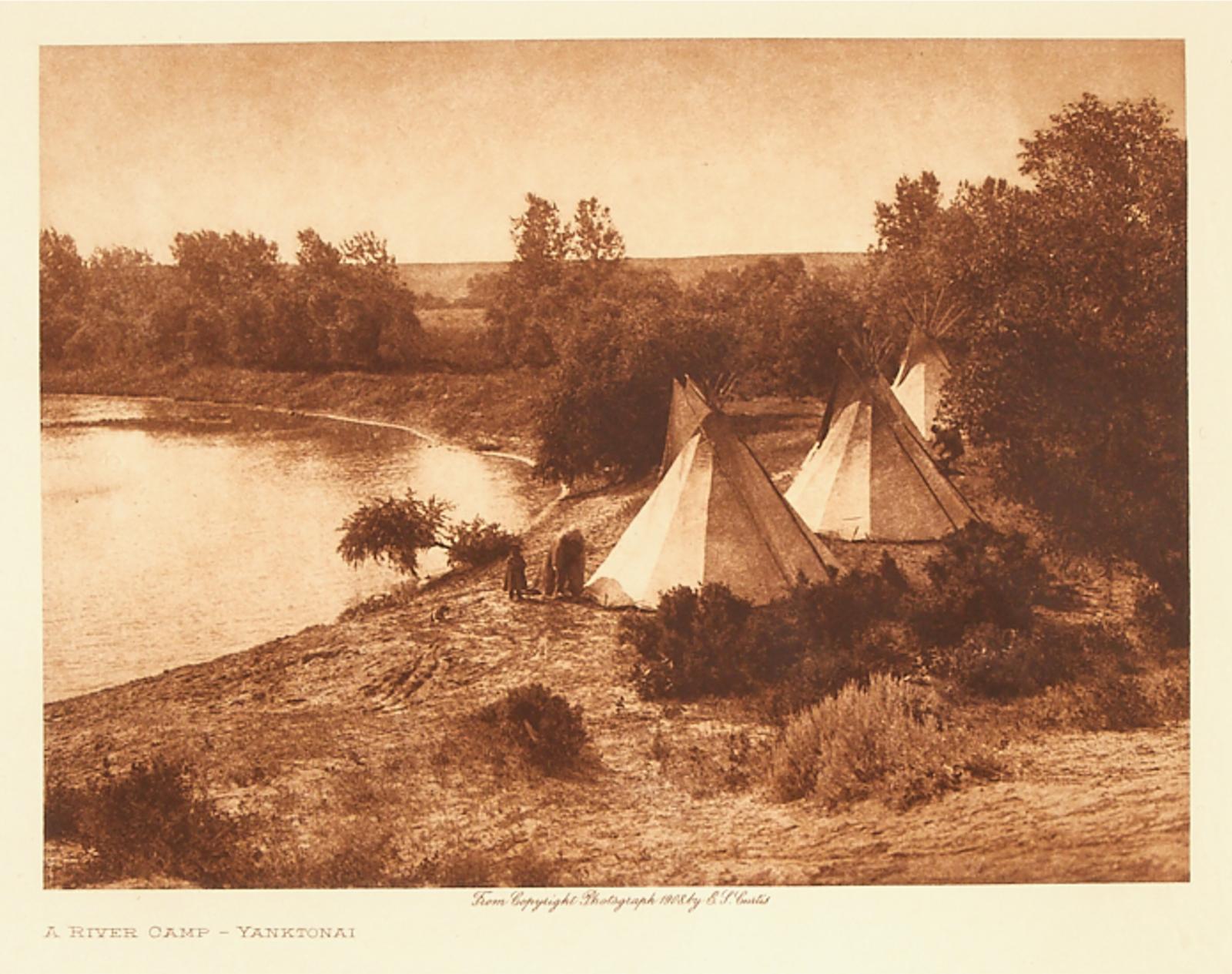 Edward Sherrif Curtis (1868-1952) - A River Camp - Yanktonai, 1908