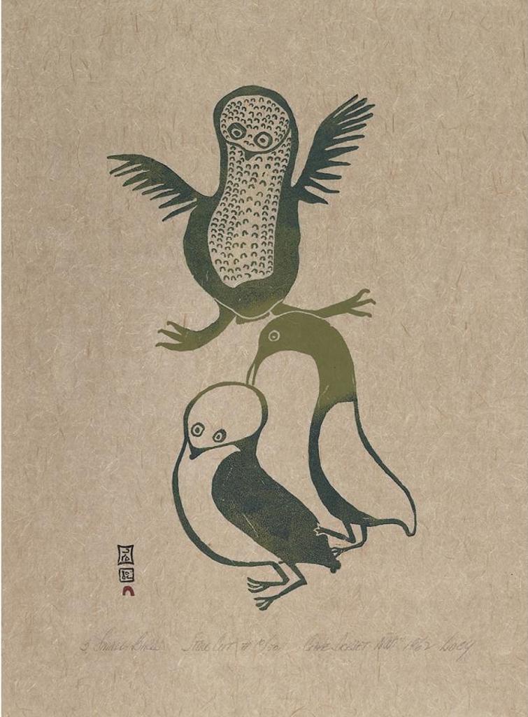 Lucy Qinnuayuak (1915-1982) - 3 Small Birds