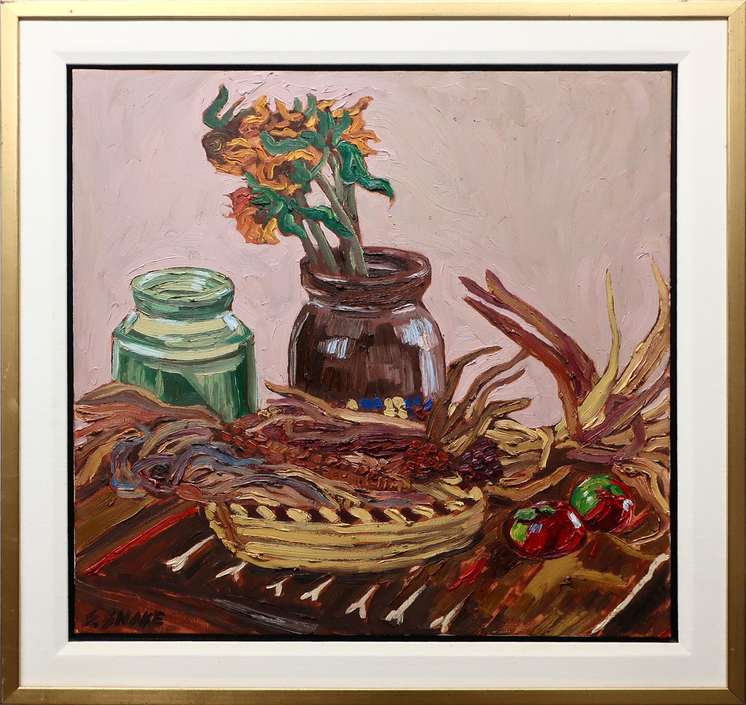 Stephen Snake (1967) - Still Life With Corn And Sunflowers