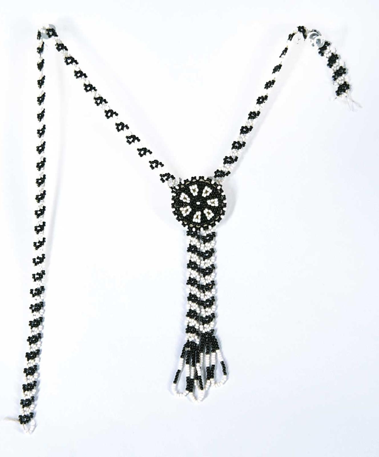 Robert Charles Aller (1922-2008) - Untitled - Black and White Beads Bolo Necklace