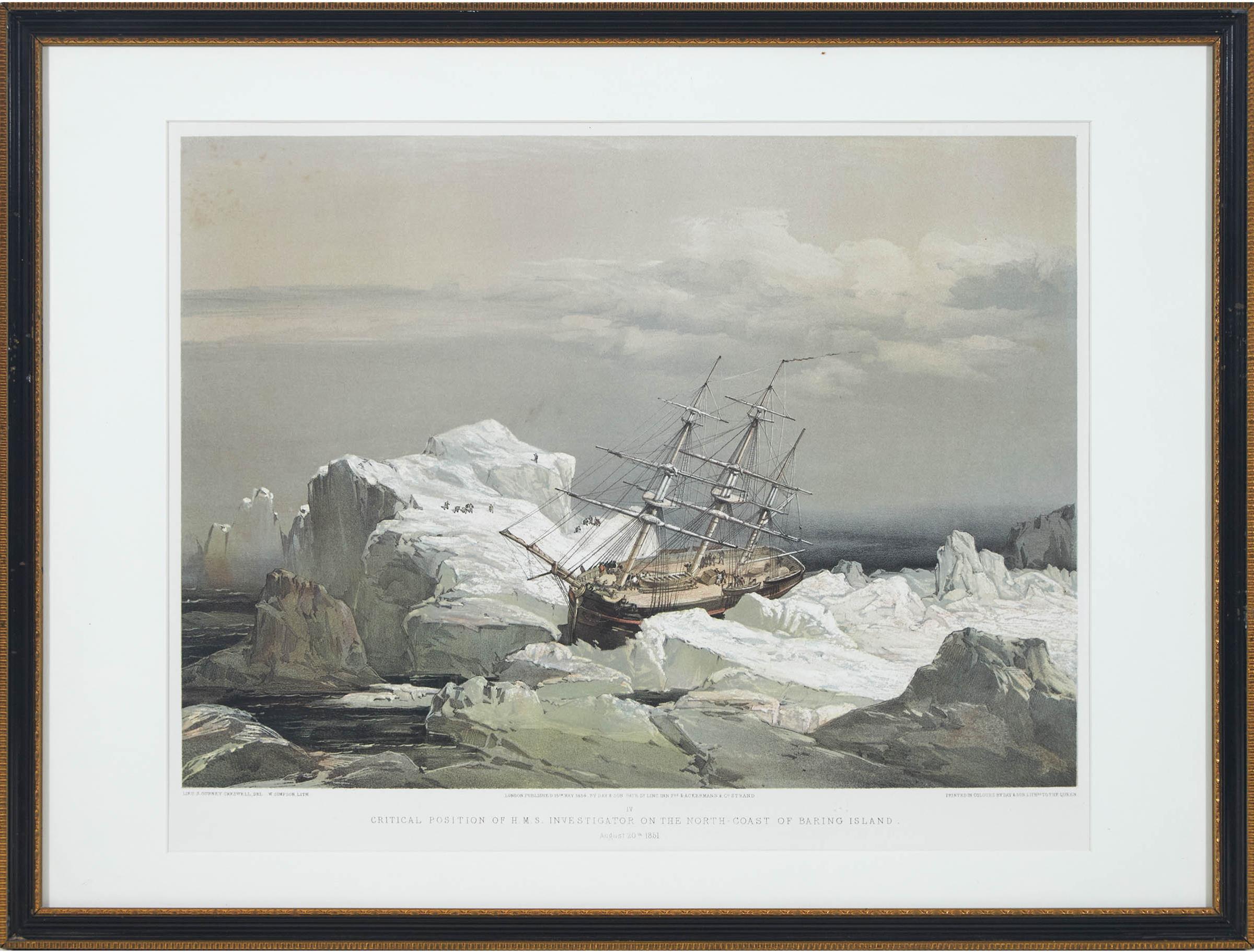 Lieut. Samuel Gurney Cresswell - A Series Of Eight Sketches In Colour, Together With A Chart Of The Route Of The Voyage Of H.M.S. 'investigator' During The Discovery Of The North West Passage
