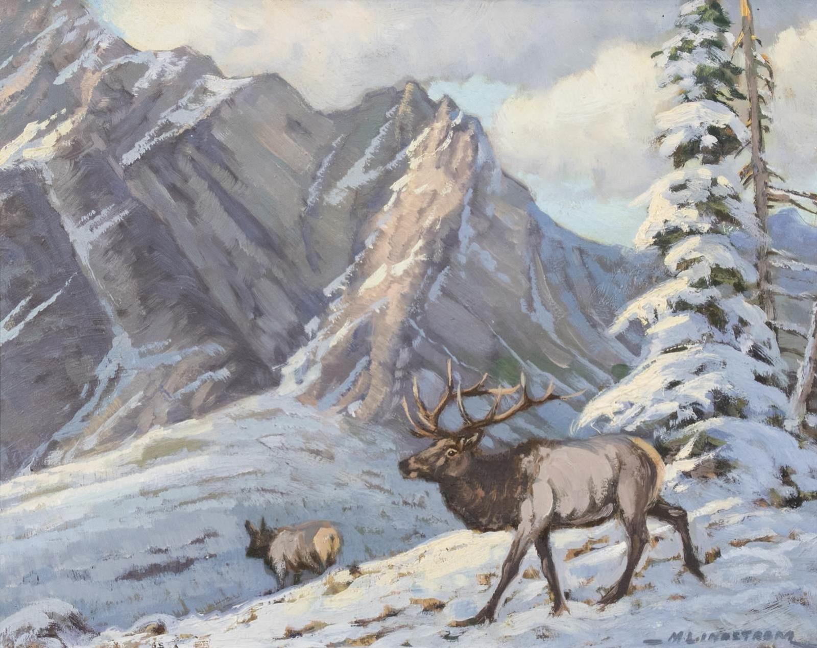 Matt Lindstrom (1890-1975) - Elk, Kananaskis