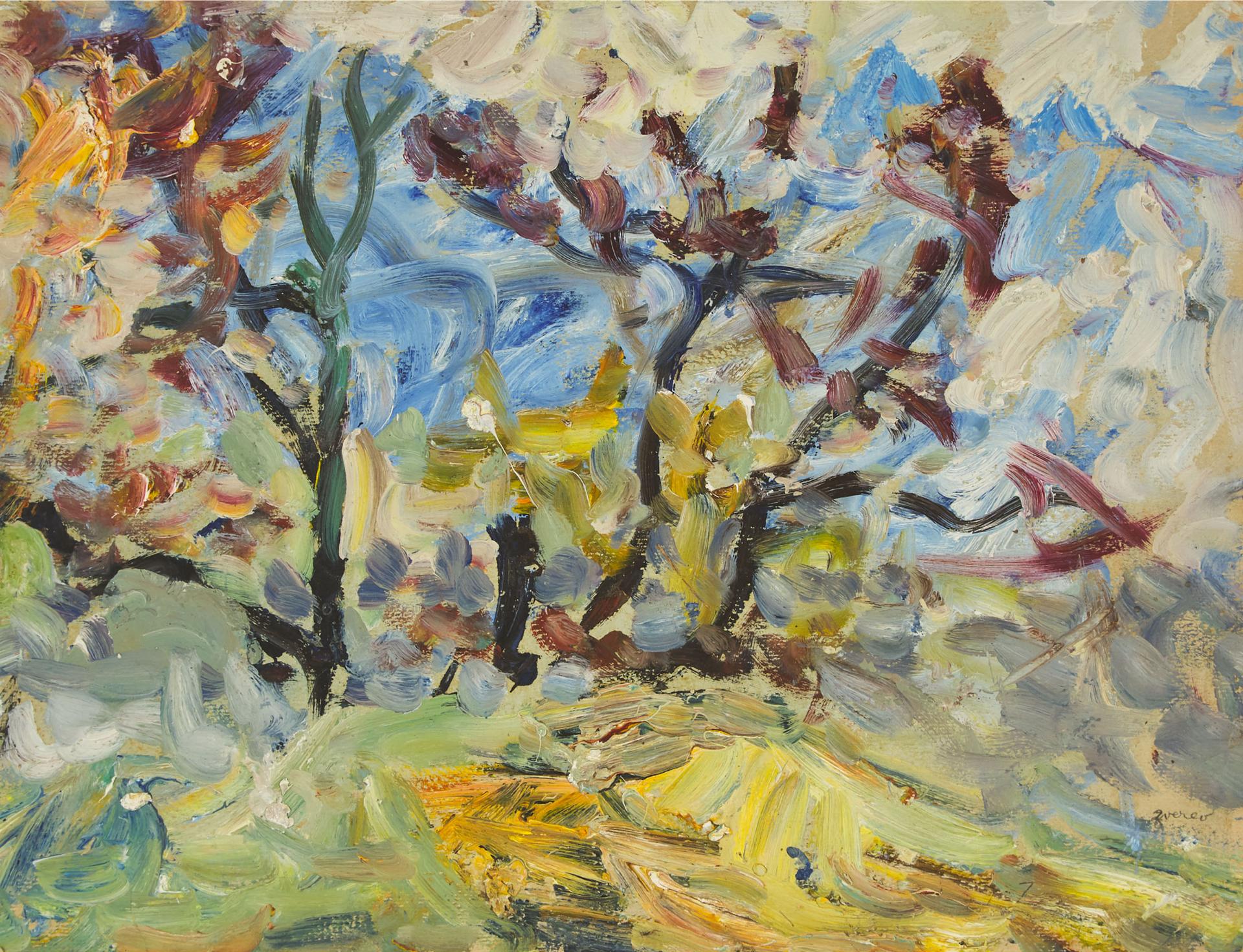 Anatoly Timofeevich Zverev (1931-1986) - Landscape With Black Trees, Circa 1950-1960