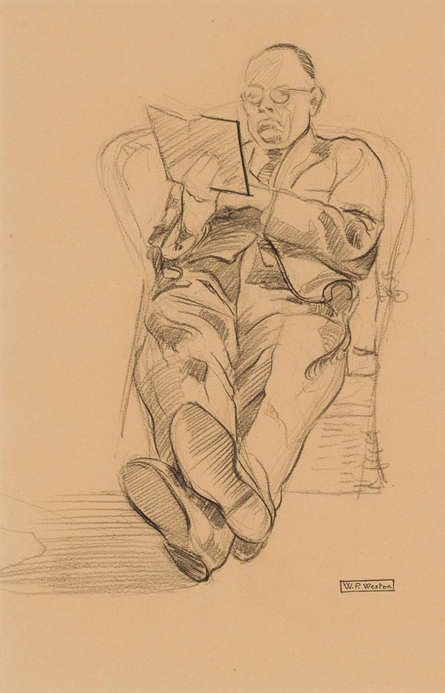 William Percival (W.P.) Weston (1879-1967) - Portrait of a Man Reading